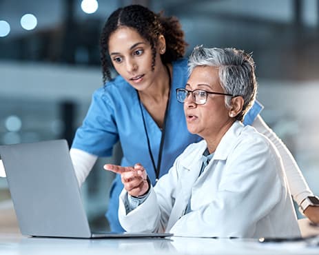 health care team reviewing medical images